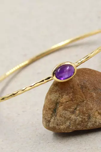 Purple amethyst bracelet | handmade 925 sterling silver jewelry | boho gemstone healing bracelet | gift for her