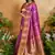 elegant handloom weaving paper silk blend saree
