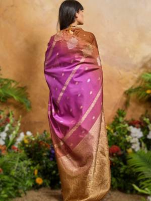 elegant weaving paper silk blend saree 2