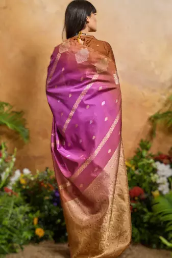 elegant weaving paper silk blend saree