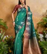 elegant handloom weaving paper silk blend saree