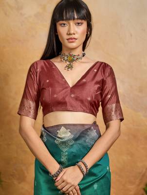 elegant weaving paper silk blend saree 4
