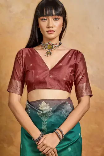 elegant weaving paper silk blend saree
