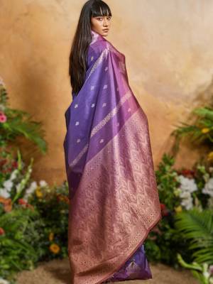 elegant weaving paper silk blend saree 2