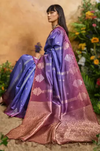 elegant weaving paper silk blend saree