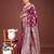 Purple banarasi silk saree with blouse