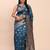 Blue banarasi silk saree with blouse