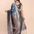 Blue banarasi silk saree with blouse