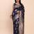 Navy blue banarasi silk saree with blouse