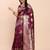 Purple banarasi silk saree with blouse