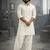 cream solid pathani kurta and patiala pyjama set | cotton kurta with relaxed fit pyjama