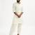 cream solid pathani kurta and patiala pyjama set | cotton kurta with relaxed fit pyjama