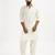 cream solid pathani kurta and patiala pyjama set | cotton kurta with relaxed fit pyjama