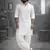 white cotton pathani kurta patiala pyjama set for men