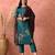 Teal roman silk kurta pant set