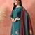 Teal roman silk kurta pant set