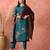 Teal roman silk kurta pant set