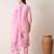 Pink polyester schfli kurta pant set