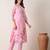 Pink polyester schfli kurta pant set