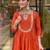 Rust ethnic cotton silk kurta set with dupatta