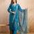 Sky blue ethnic silk blend kurta set with dupatta