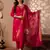 Red ethnic silk blend kurta set with dupatta
