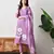 Purple roman silk kurta pant set