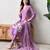 Purple roman silk kurta pant set
