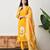 Yellow roman silk kurta pant set