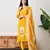 Yellow roman silk kurta pant set