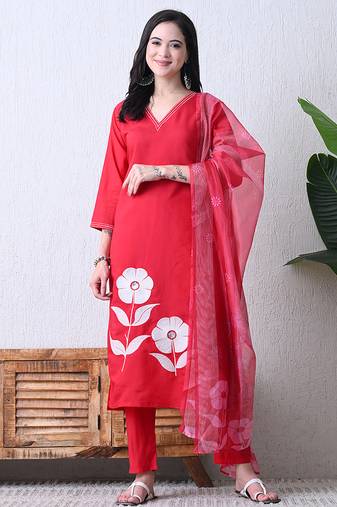 Pink roman silk kurta pant set