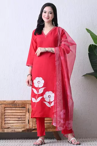 Pink roman silk kurta pant set