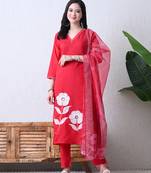 Pink roman silk kurta pant set