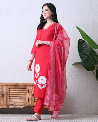 Pink roman silk kurta pant set 4