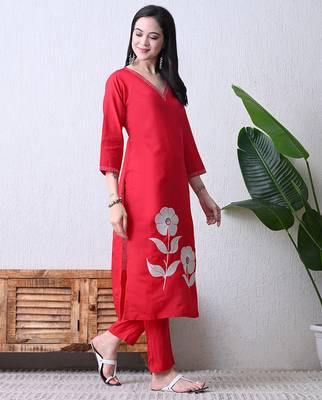Pink roman silk kurta pant set 5
