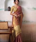 Purple tissue silk saree with blouse