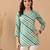 Teal cambric cotton printed formal short kurta