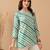 Teal cambric cotton printed formal short kurta