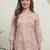 Peach cambric cotton printed formal short kurta