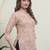 Peach cambric cotton printed formal short kurta