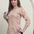 Peach cambric cotton printed formal short kurta
