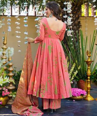 Pink muslin digital printed palazzo suit 2