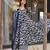 Blue muslin digital printed palazzo suit