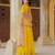 Yellow georgette embroidered gown 