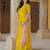 Yellow georgette embroidered gown 