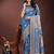 Blue silk saree with blouse