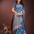 Blue silk saree with blouse