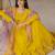 Yellow georgette embroidered gown 