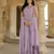 Lilac georgette embroidered gown 