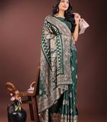 Green silk saree with blouse